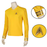 Star Trek Strange New Worlds Yellow Uniform Shirt Captain Christopher Pike Cosplay Costume